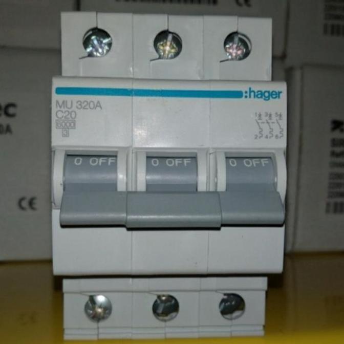 TERMURAH - mcb 3 phase 20a hager