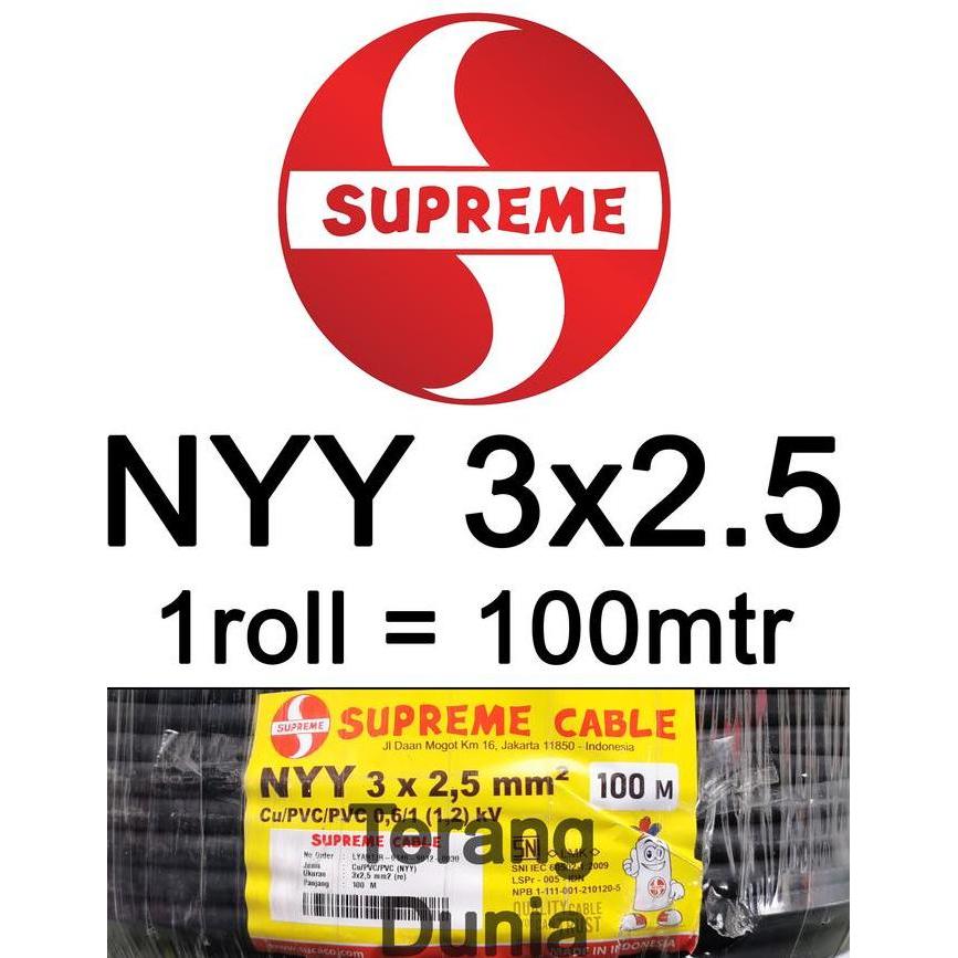 BEBAS ONGKIR - Kabel Supreme NYY 3x2.5 Kabel NYY 3x2.5 Kabel Tunggal 3x2.5 1 roll