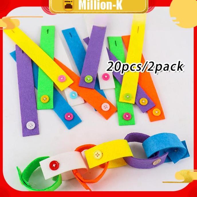 MEZIKUSA 20Pcs Belajar Kancing Mainan / Kancing Flanel / Edukasi Mengancing Flanel Anak Montessori