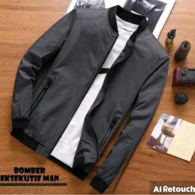 [CUCI GUDANG] Jaket Parasut Bomber Pria_Jaket Bomber Exsekutif Man Stylist Casual Nyaman ( BAHAN PAR