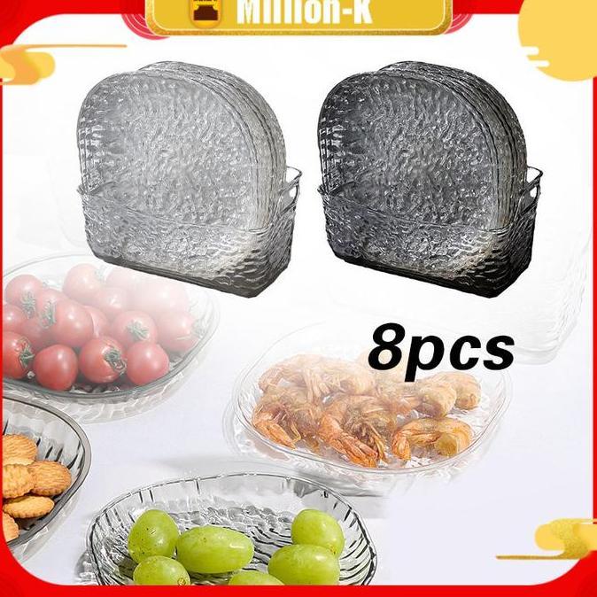 MEZIKUSA 9Pcs/Set Piring Saji Akrilik / Piring Persegi / Piring Penyimpanan / Dish Plate