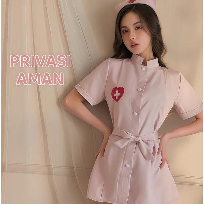 Sexy Lingerie Cosplay Nurse / Kostum Perawat Seksi / Costume suster perawat baju tidur sexy wanita /