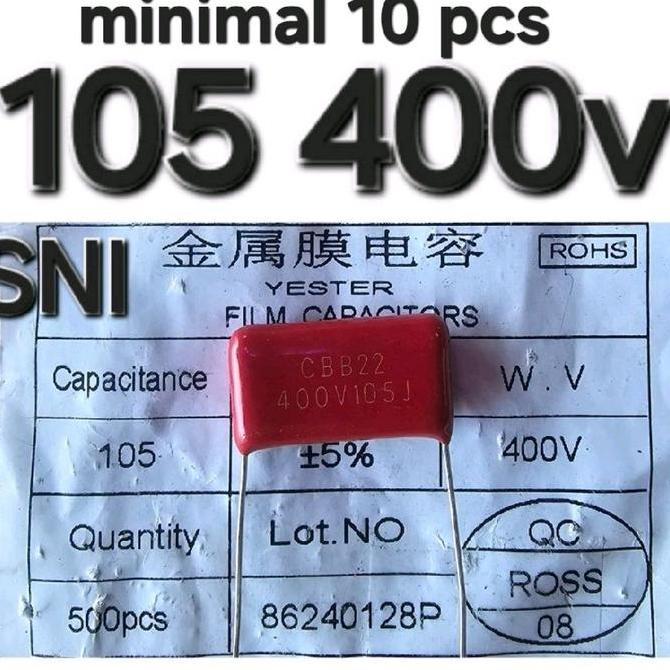 KAPASITOR CAPASITOR 105 105J 1UF 400V 450V CBB22 CL21 105J400V TINGGI 400V105J 450V105J 105J 105K 1 