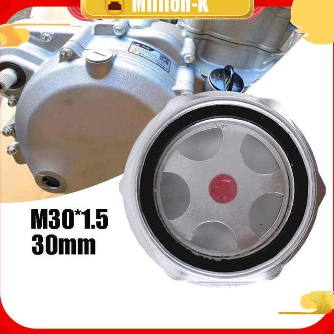 BITESKY1 Oil Level Sight Cover Filter Oli Mesin Transparan Glass Male Threaded