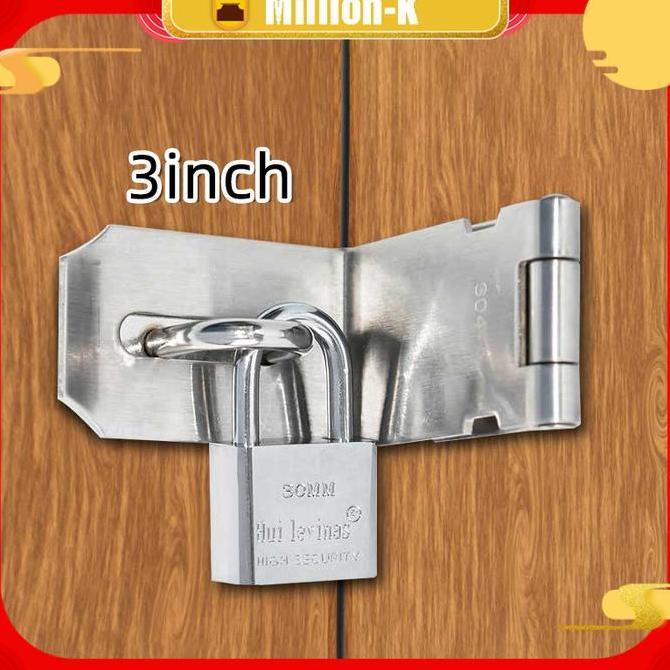 MEZIKUSA 3 Inch Overval Gembok Plat Siku / Selot Slot Gembok Overpal / Gembok Kunci Kait