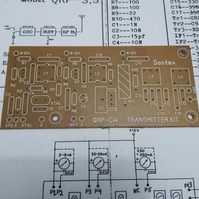 PCB PEMANCAR HF CW QRP AM 5WATT 80METERBAND 3.5MHZ 7MHZ 27MHZ XTAL OSC STX27