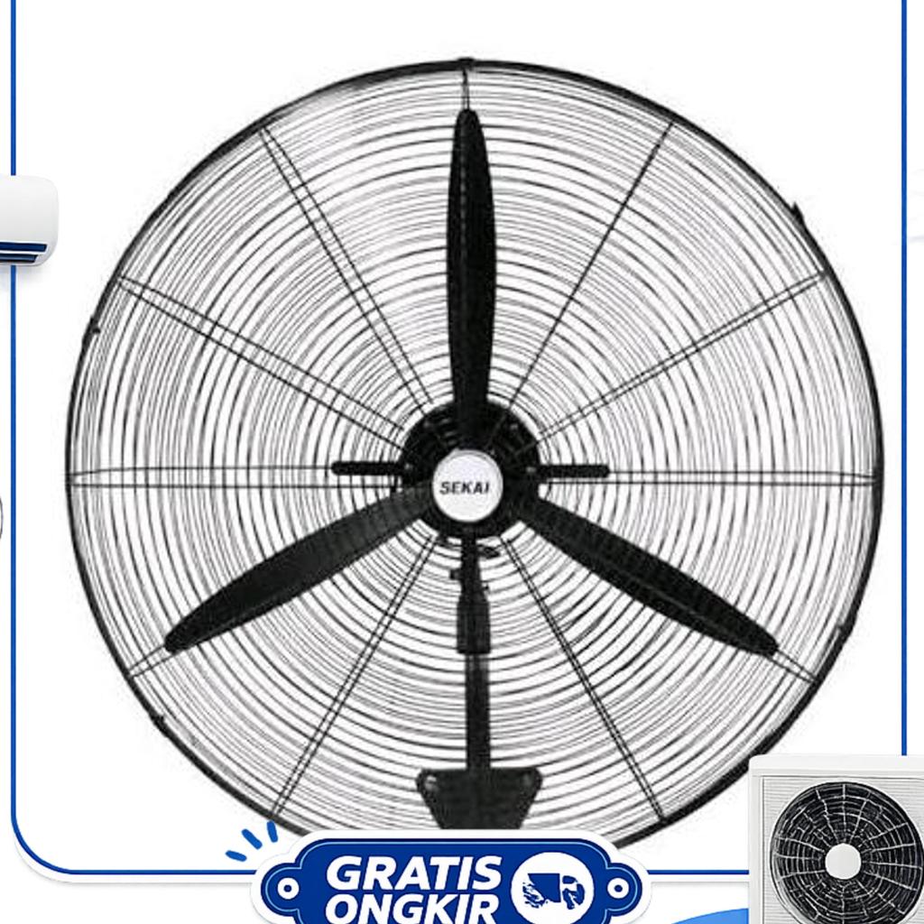 Sekai Iwf-3025 Industrial Wall Fan 30Inch Iwf 3025 Gear Box Plastik - Baling Besi 230W - Hitam - Iwf