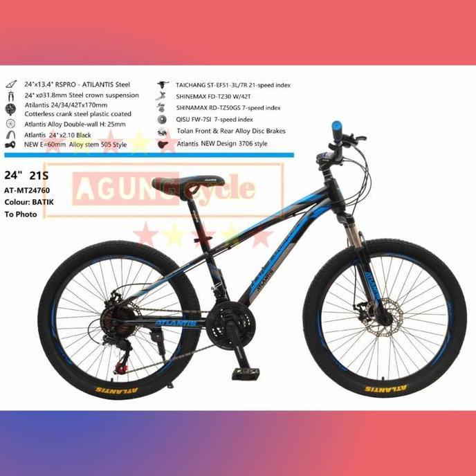Promo Sepeda MTB Atlantis 24 69 730 AR-GOJEK/GRAB INSTAN Diskon
