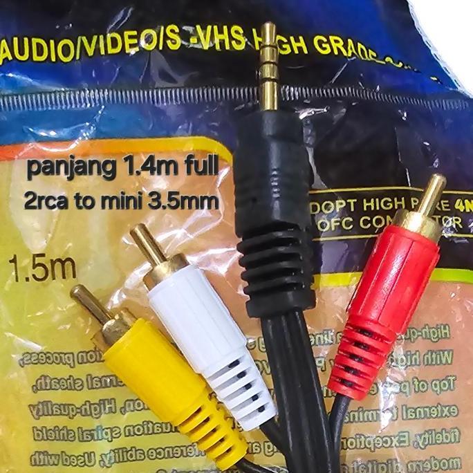 ( Glosir ) 3-1 Kabel Rca / Cable 3-1 3 3Rca To Mini Triple Stereo Audio Video Av Tv Stb Rca To Mini 