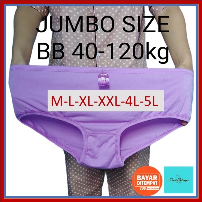 Celana Dalam Wanita Jumbo 5L 4L 3L XL L CD Wanita Big Size Elastis CD Ibu Hamil 40kg-130kg