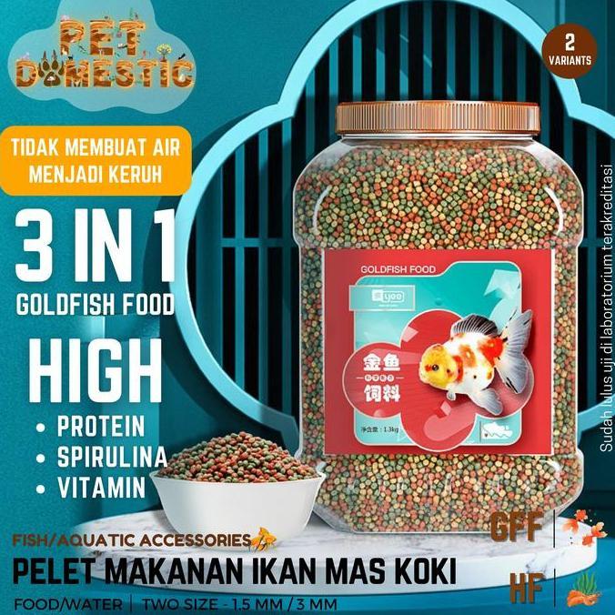 PELET PREMIUM IKAN MAS KOKI - PAKAN PREMIUM IKAN MAS KOKI 1.5MM & 3MM