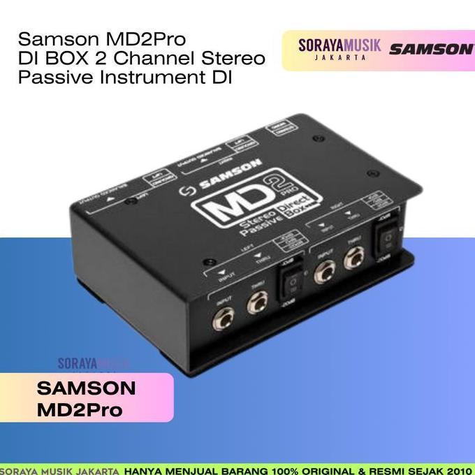 Ready Samson MD2Pro MD 2 PRO DI BOX 2 Channel Stereo Passive Instrument DI Non Cod