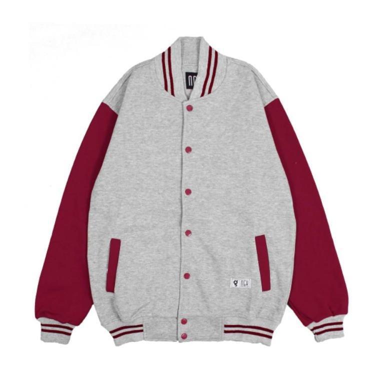 pengiriman cepat Jaket Varsity Polos Pria Wanita Jacket Baseball Distro Original