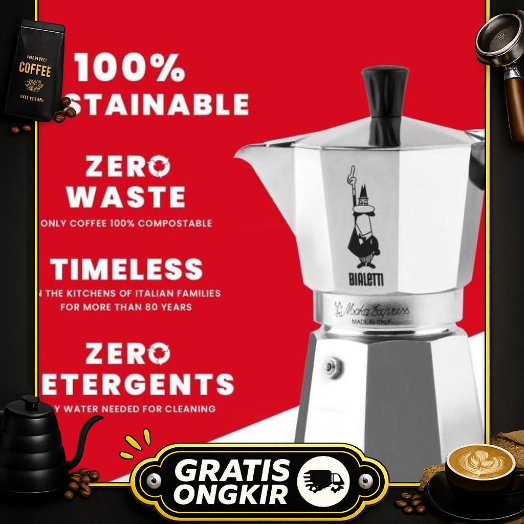 Bialetti Moka Express 12 Cups - Mokapot Coffee Alat Seduh Kopi Manual
