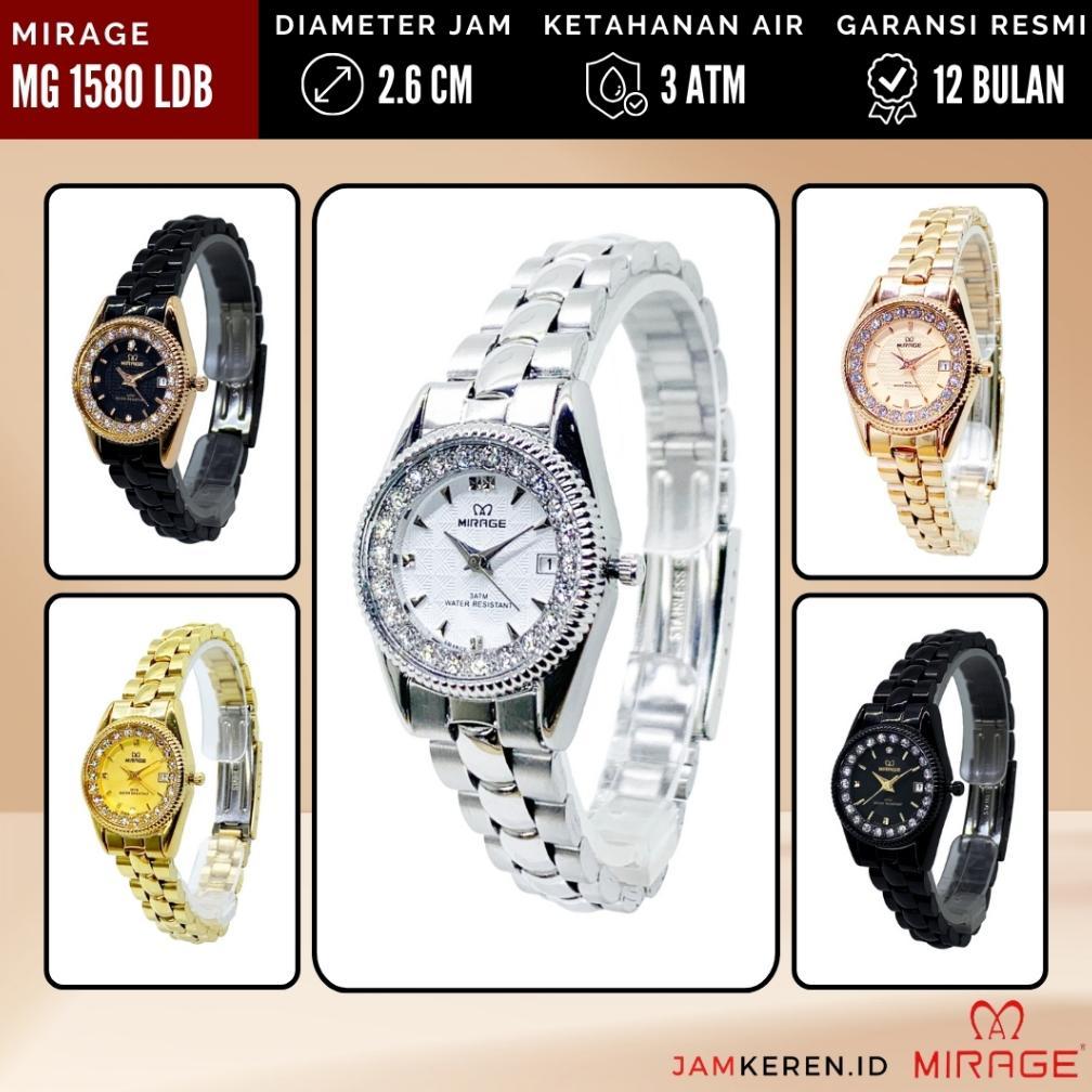 Mirage - Jam Wanita Elegan Mewah - Jam Tangan Mirage Wanita - 1580 L RX Permata Original 100%