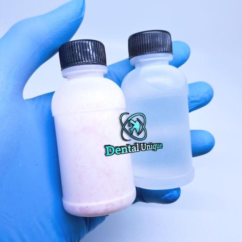 Paketan Sc liquid dan bubuk 50ml lem gigi palsu yg patah bahan pembuat gusi gigi palsu