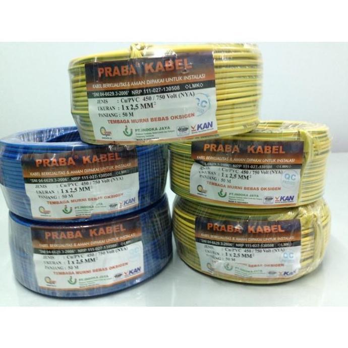 KABEL LISTRIK NYA 1 X 2.5MM PRABA TUNGGAL ROLL (100M ) ORIGINAL DAN TERPERCAYA