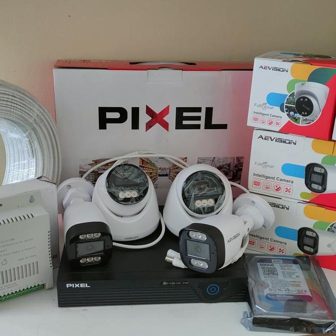 PAKET CCTV 4 KAMERA 2MP COLORVIEW DAN AUDIO DVR 8 CHANNEL + Hardisk