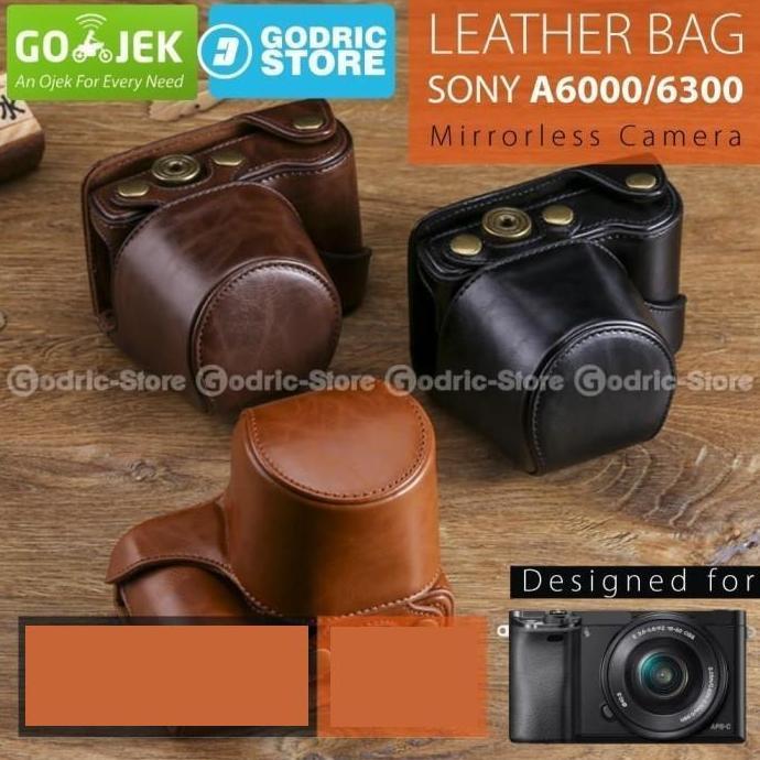 NEW - Leather Bag / Case / Tas Kamera for Sony Alpha A6000 / A6300 MirrorLess