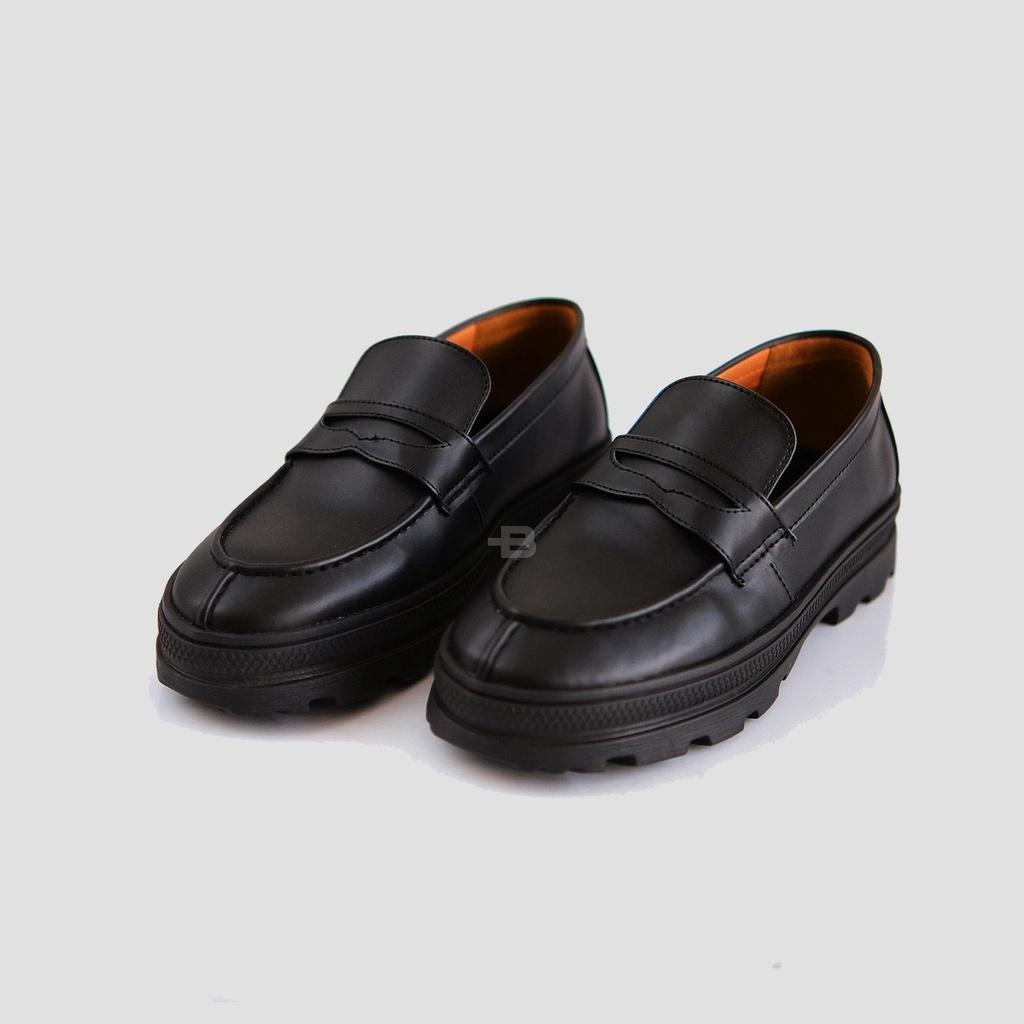 Bsi +-7Cm Sepatu Loafers Formal New Sporty Casual Pria | Bt Brian Black