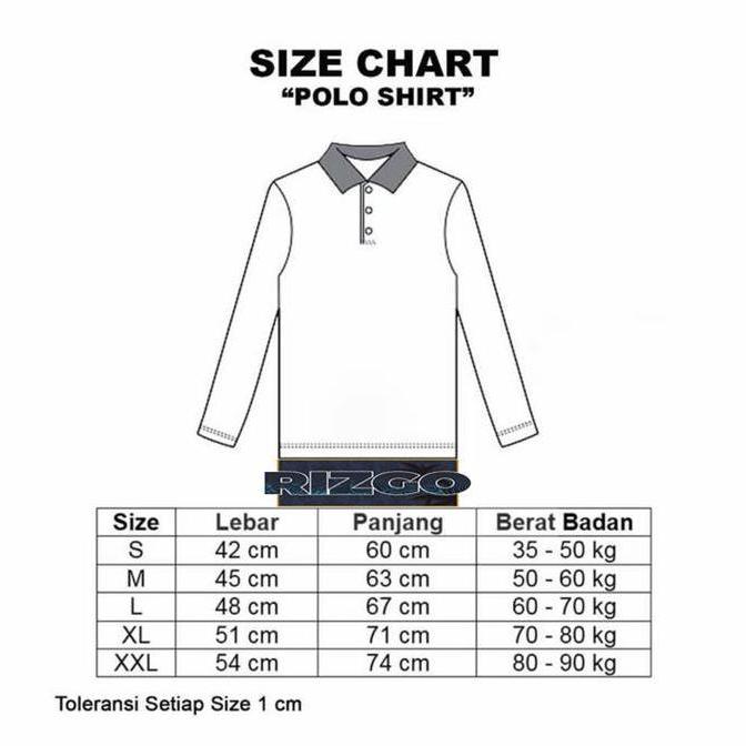 Rizgo - Kaos Polo Distro Polos Lengan Panjang Kerah T-Shirt Pria & Wanita Coklat