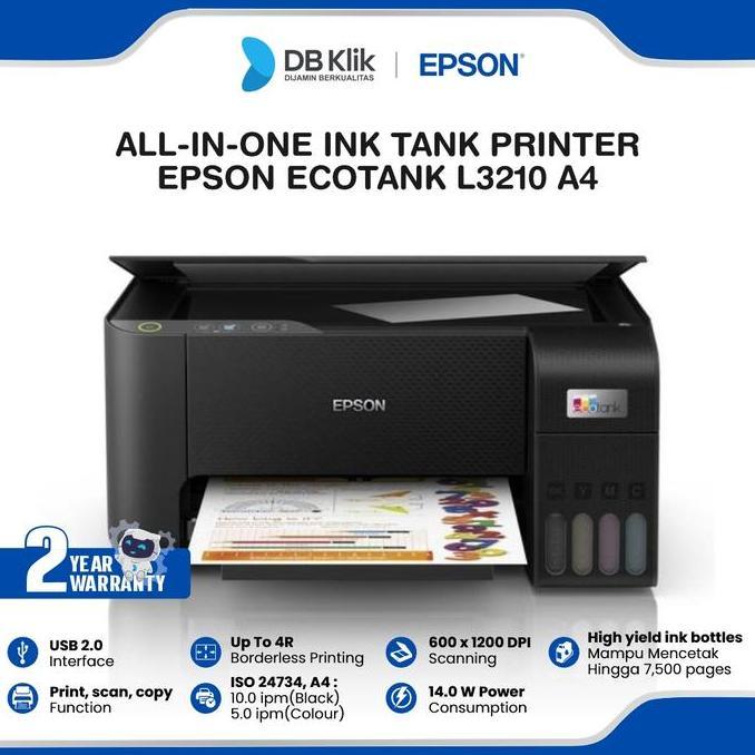 Printer EPSON EcoTank L3210 A4 All in One-EPSON L3210 Ink Tank Printer