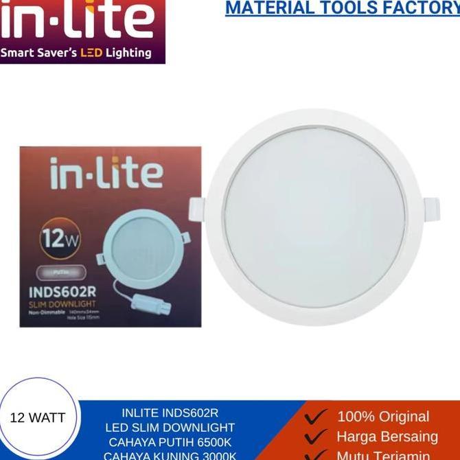 Raizo- Lampu Downlight Led 12 Watt Inlite Inds602R - Downlight Plafon Inlite