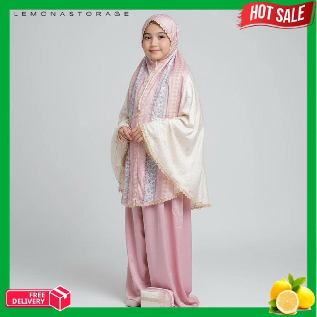 Diskon Lebaran Mukena Anak Armani Silk Premium 2In1 | Mukena Anak Mini Pouch Motif