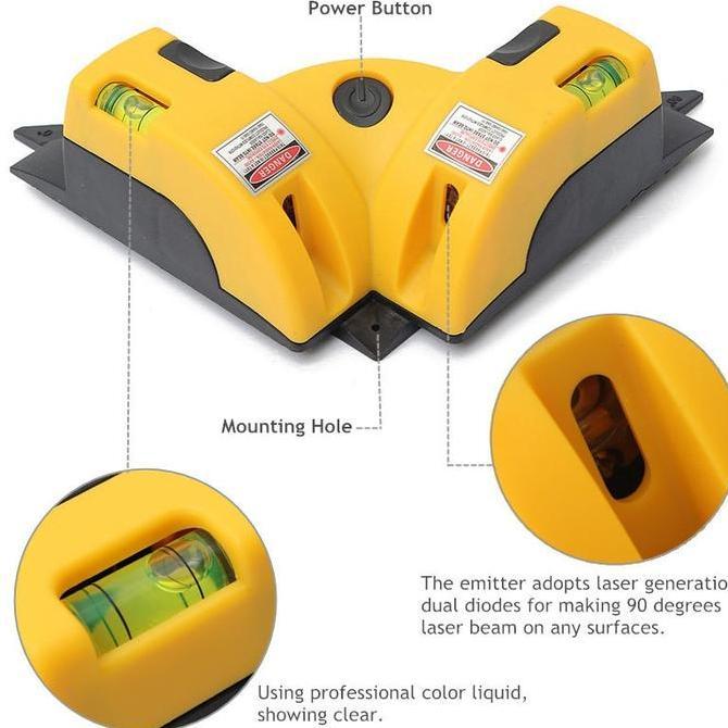 DEAL TERBAIK - Square Laser Line LV-01 / Alat Ukur Siku 90 derajat / Kelurusan Lantai
