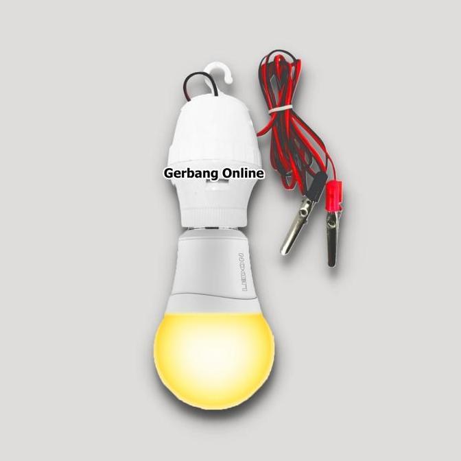 Raizo- Fitting Lampu Aki Ac/Dc Inverter Fitting Jepit Aki E27 Fiting Gantung