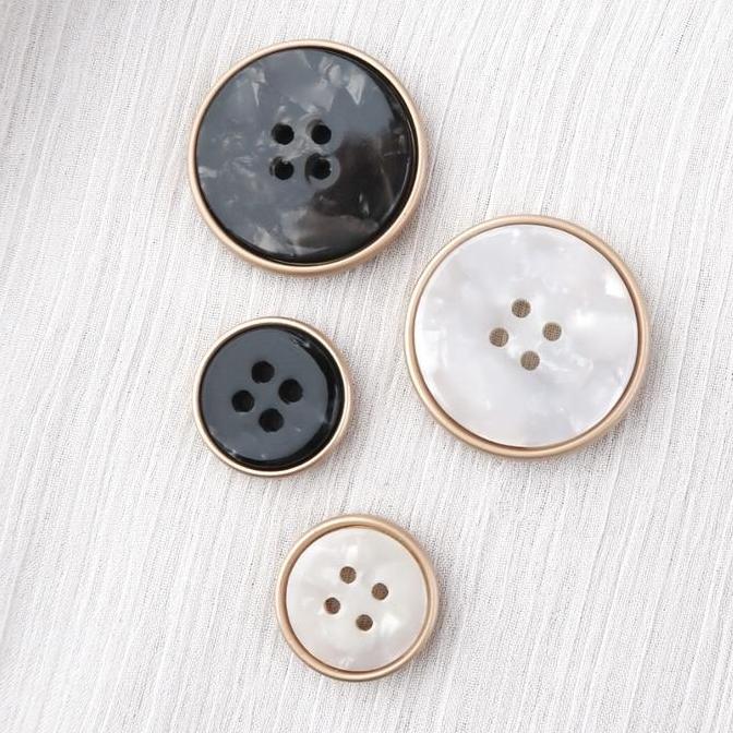 Sora- Kancing Baju 4 Lubang | Kancing Metal Marble Blazer | Istana Kancing