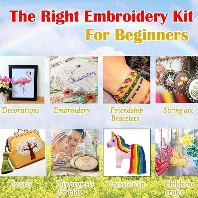 Sora- Benang Sulam 1 Pack 24/50 Warna Paket Sulam Benang Sulam Benang Set