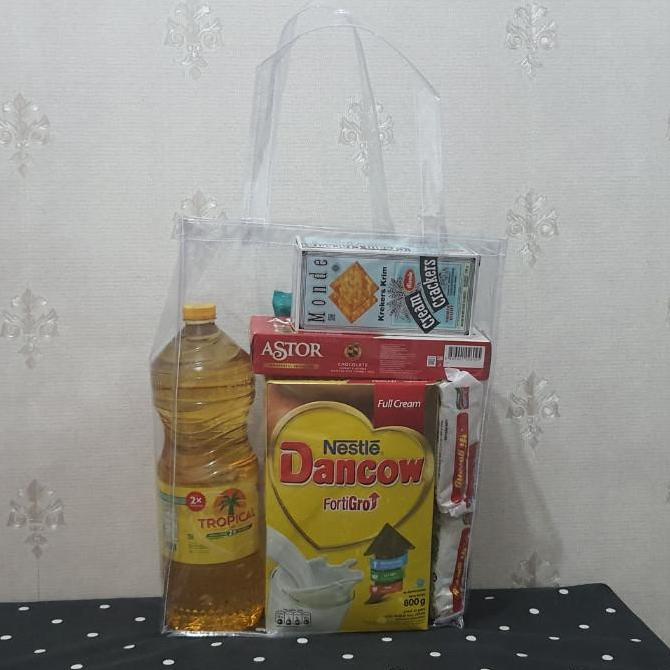 30x12x40 Tas mika jumbo transparan, Goodie bag mika jumbo, Tas sembako