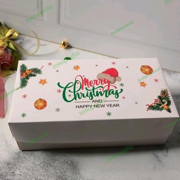 box christmas 22x12x7, dus brownies,dus kue natal,dus natal/box natal