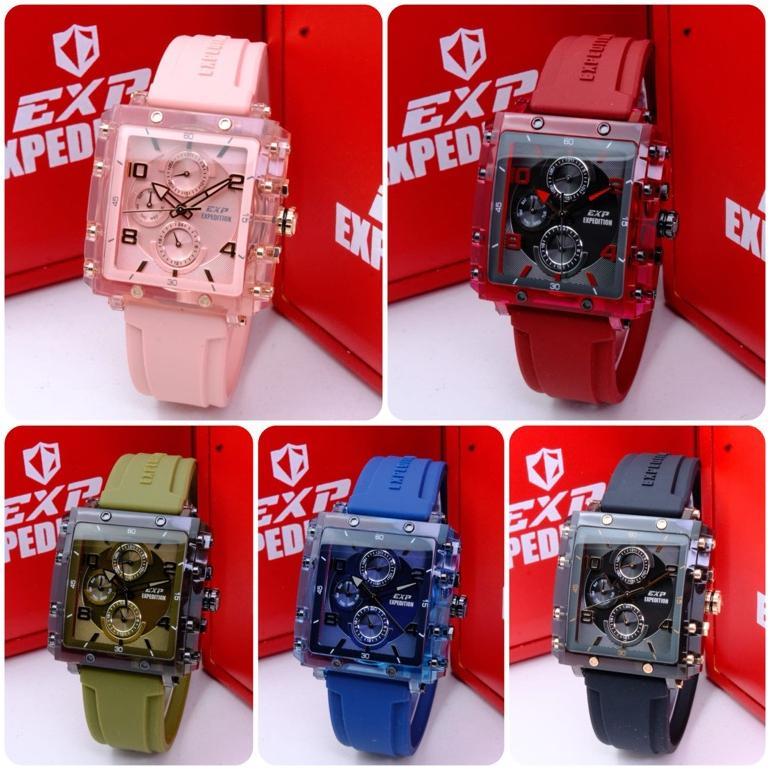 JAM TANGAN WANITA EXPEDITION E 6808 M / 6808 ORIGINAL STRAP RUBBER SILICONE