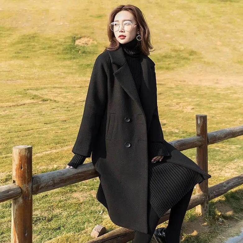 GARANSI jas long coat wanita panjang hangat korea musim dingin