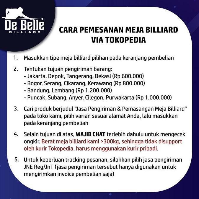 Jasa Pengiriman & Pemasangan Meja Billiard JADETABEK (Invoice)