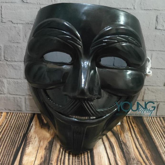Topeng Anonymous Hitam / Topeng Hacker Hitam / Anonymous Mask