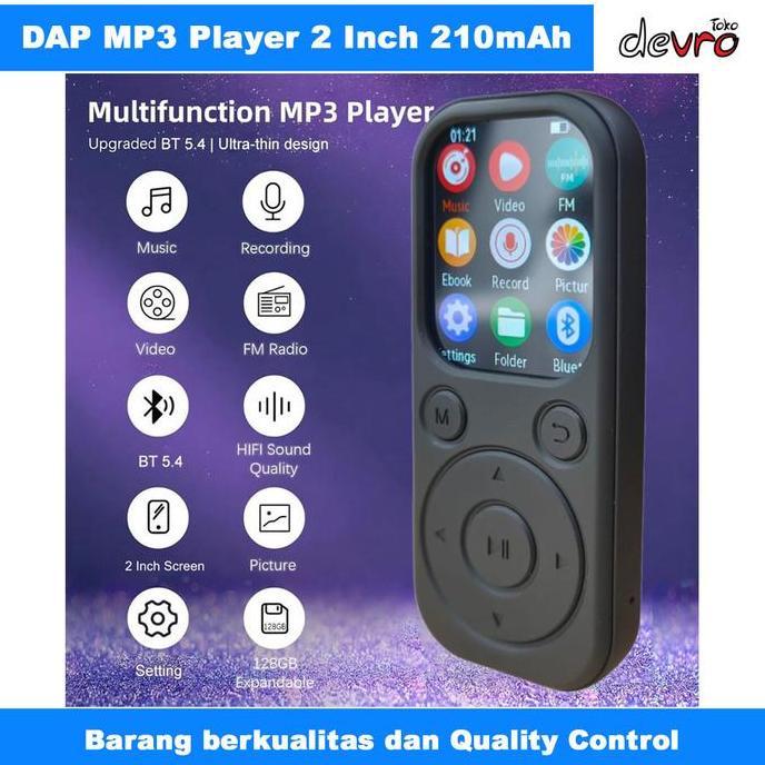 RELMARAMA MP3 Player DAP Digital Audio Player HiFi Bluetooth MP4 2 Inch 210mAh - Yoidesu SD-09