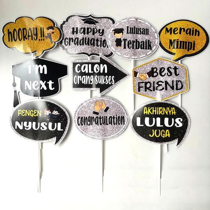 Photobooth PROPS tema GRADUATION WISUDA Kertas Stick