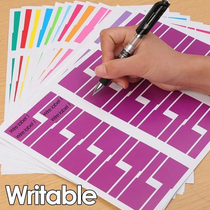 Ready 300pcs /10 Lembar Kabel Penanda Label Penanda Kabel Jaringan Cable Label Stiker Label Kabel An