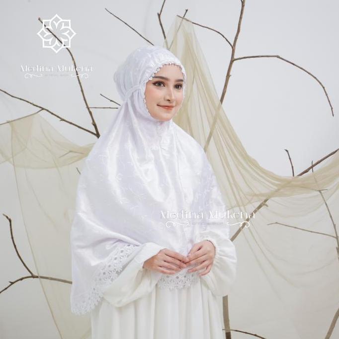 Zietoo.hijab Kerudung Bergo Hijab Instan Umroh Dan Haji Renda Mewah Sutra Premium full bordir
