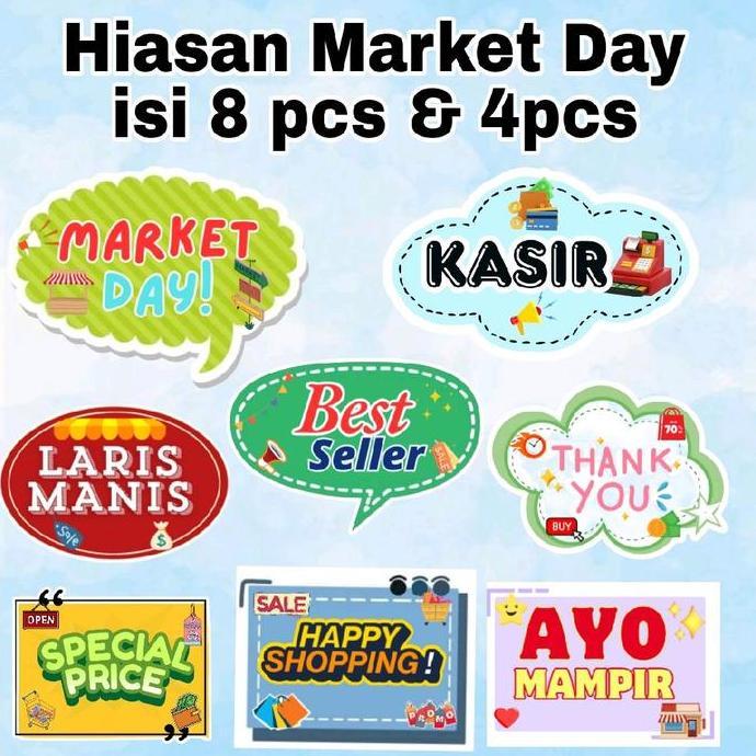 Hiasan Market Day isi 4 dan 8 / Photo Props Market Day / Aksesoris Market Day / Acc Market Day
