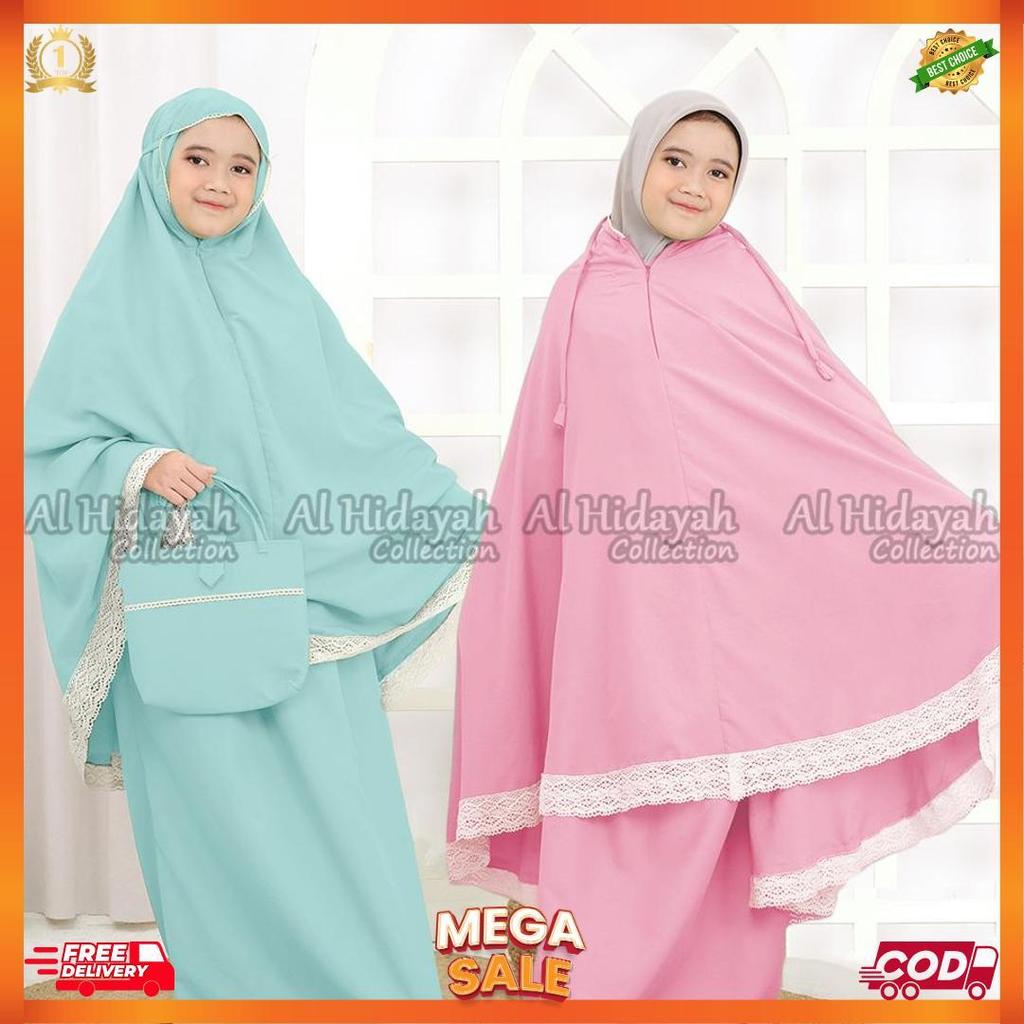 Mukenah 2 in 1 Anak Tanggung SD SMP Mukena Resleting Dagu Katun Premium [M1]