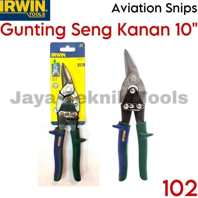 CENDASTRI Gunting Seng Irwin Kanan 10" inch 102 / Plat Besi Aviation Snips Baja Ringan Aluminium
