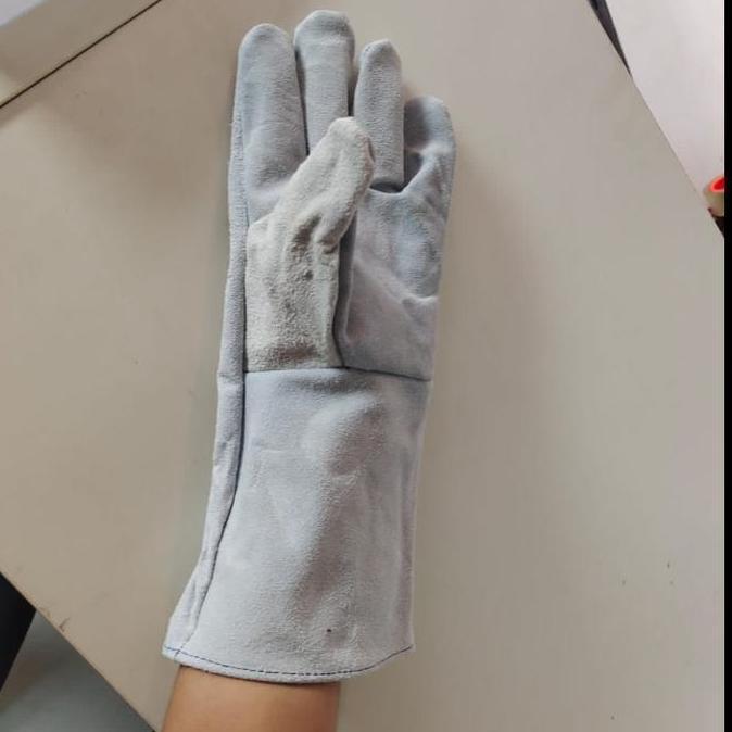 Sarung Tangan Las Kulit Tebal Abu/ Sarung Tangan Welding Kulit