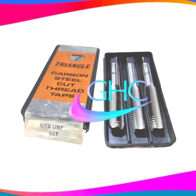 QURYGHANZ Mata Hand Tap 9/16"18 UNF Triangle Mata Bor Drat Baut Set 3 Pcs