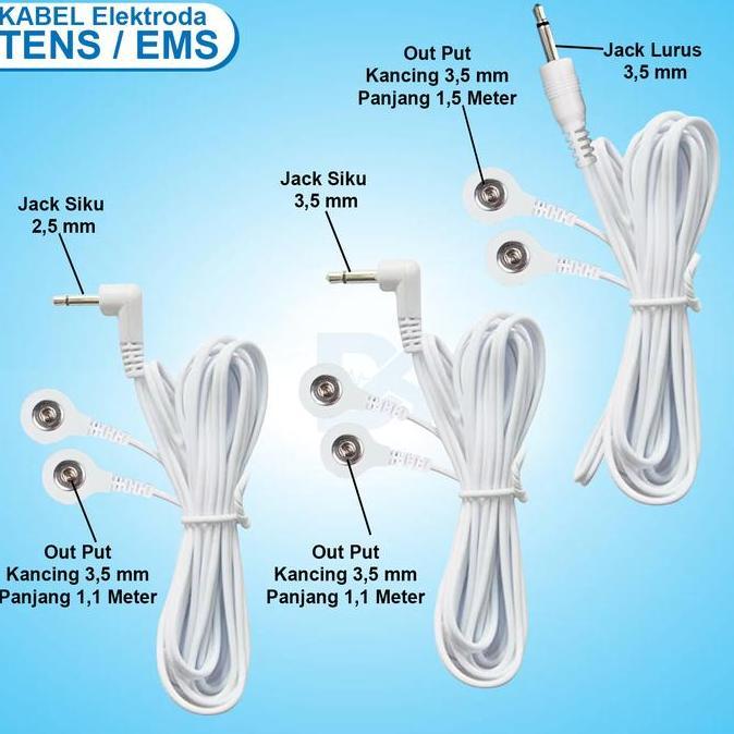 Kabel TENS EMS Plug 2,5mm & 3,5mm Out Put Kancing 3,5 mm