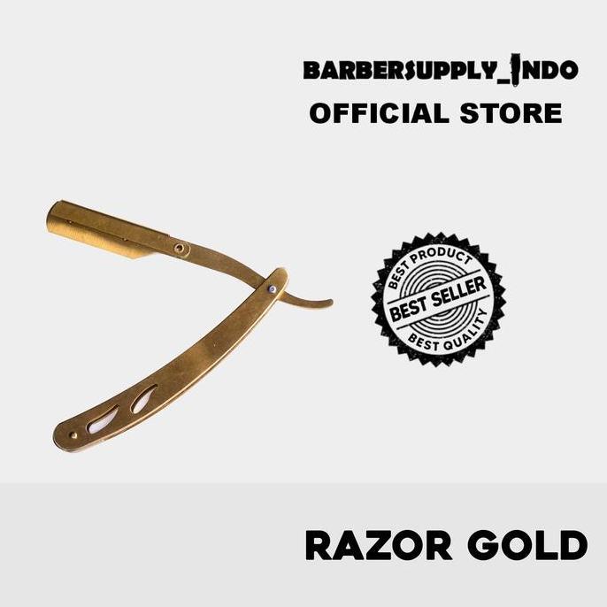 RAZOR PISAU CUKUR SHAVING STAINLESS PREMIUM SILET CUKUR GOLD