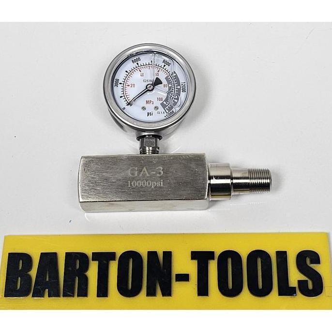 CENDASTRI 700Bar 10000psi 70MPa Pressure Gauge Adaptor Set GA-3+G2535LM BARTON Adapter Pengukur Teka